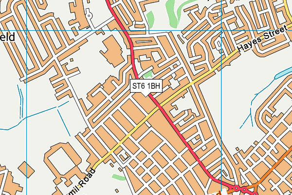 ST6 1BH map - OS VectorMap District (Ordnance Survey)