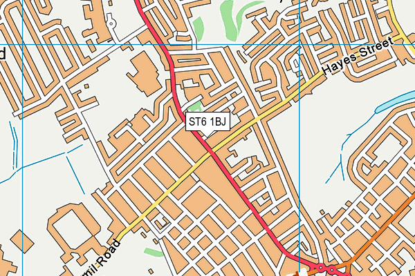 ST6 1BJ map - OS VectorMap District (Ordnance Survey)