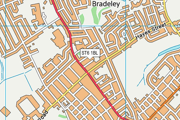 ST6 1BL map - OS VectorMap District (Ordnance Survey)