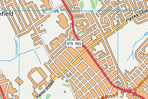ST6 1BQ map - OS VectorMap District (Ordnance Survey)