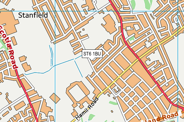 ST6 1BU map - OS VectorMap District (Ordnance Survey)