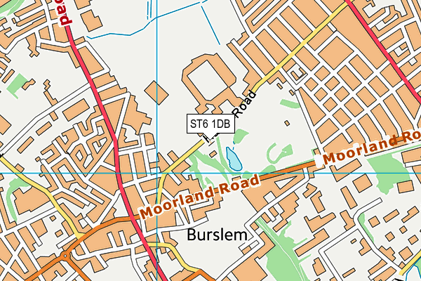 ST6 1DB map - OS VectorMap District (Ordnance Survey)