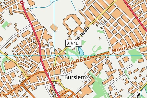 ST6 1DF map - OS VectorMap District (Ordnance Survey)