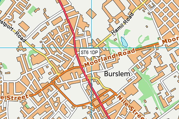 ST6 1DP map - OS VectorMap District (Ordnance Survey)