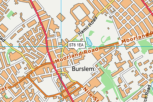 Burslem Park map (ST6 1EA) - OS VectorMap District (Ordnance Survey)