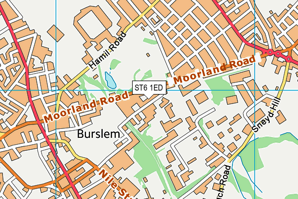 ST6 1ED map - OS VectorMap District (Ordnance Survey)