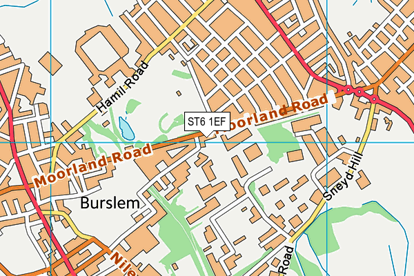 ST6 1EF map - OS VectorMap District (Ordnance Survey)