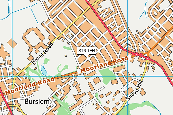 ST6 1EH map - OS VectorMap District (Ordnance Survey)