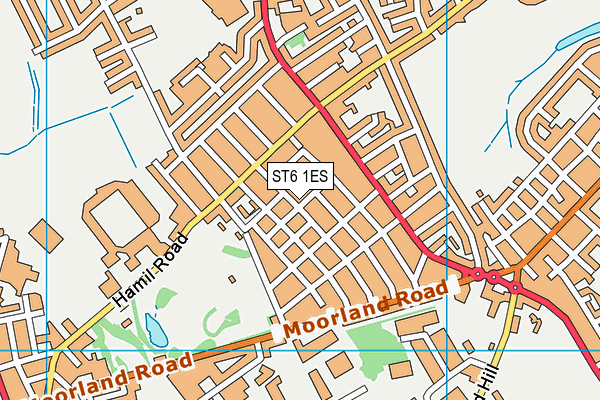 ST6 1ES map - OS VectorMap District (Ordnance Survey)