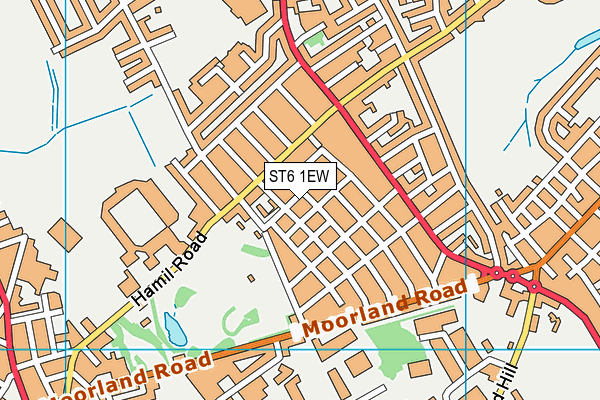 ST6 1EW map - OS VectorMap District (Ordnance Survey)