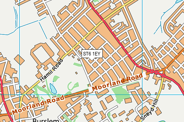 ST6 1EY map - OS VectorMap District (Ordnance Survey)