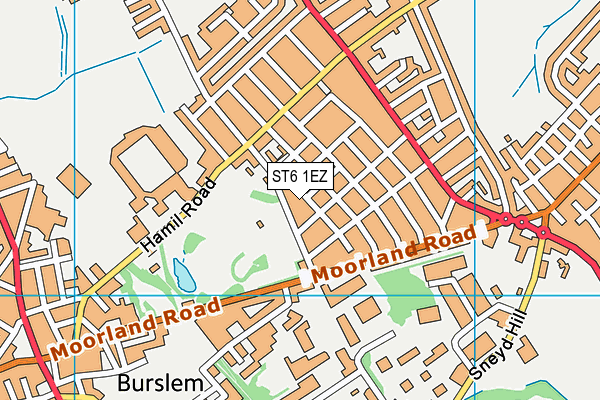 ST6 1EZ map - OS VectorMap District (Ordnance Survey)