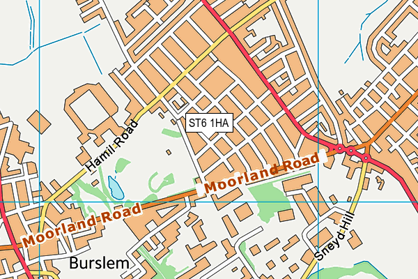 ST6 1HA map - OS VectorMap District (Ordnance Survey)