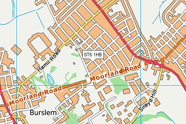 ST6 1HB map - OS VectorMap District (Ordnance Survey)