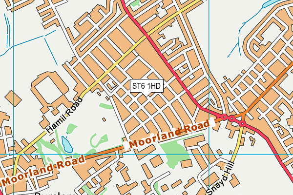 ST6 1HD map - OS VectorMap District (Ordnance Survey)