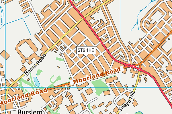 ST6 1HE map - OS VectorMap District (Ordnance Survey)