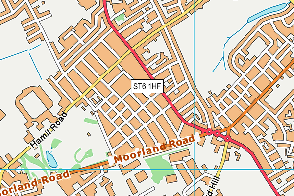 ST6 1HF map - OS VectorMap District (Ordnance Survey)