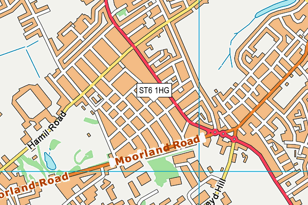 ST6 1HG map - OS VectorMap District (Ordnance Survey)