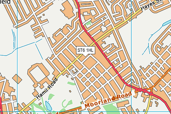 ST6 1HL map - OS VectorMap District (Ordnance Survey)