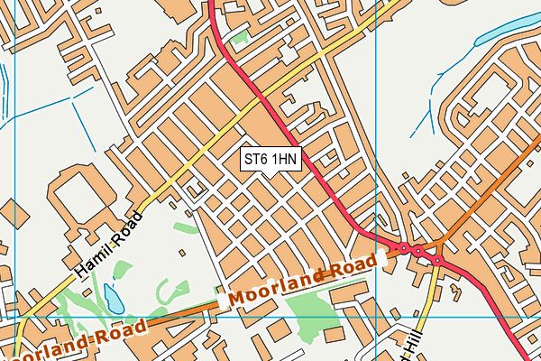 ST6 1HN map - OS VectorMap District (Ordnance Survey)