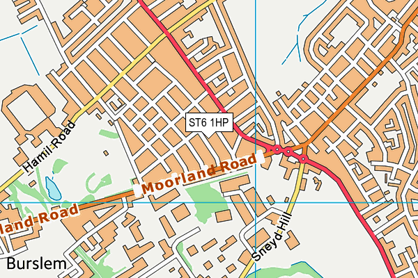 ST6 1HP map - OS VectorMap District (Ordnance Survey)