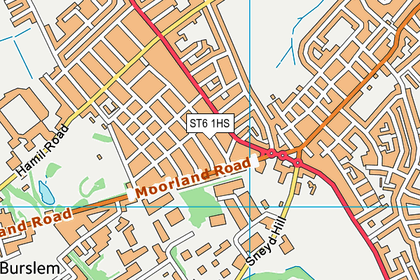 ST6 1HS map - OS VectorMap District (Ordnance Survey)