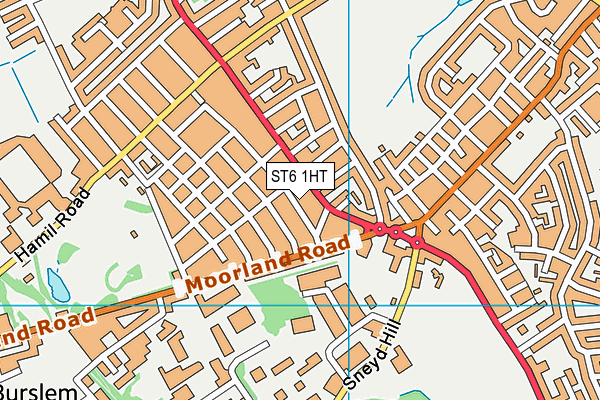 ST6 1HT map - OS VectorMap District (Ordnance Survey)