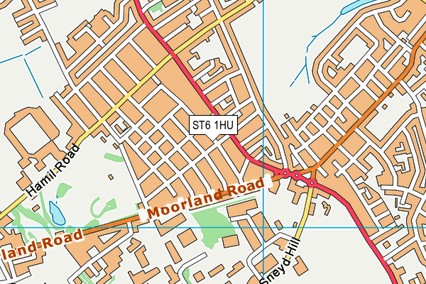 ST6 1HU map - OS VectorMap District (Ordnance Survey)