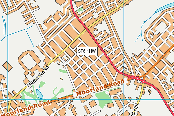 ST6 1HW map - OS VectorMap District (Ordnance Survey)