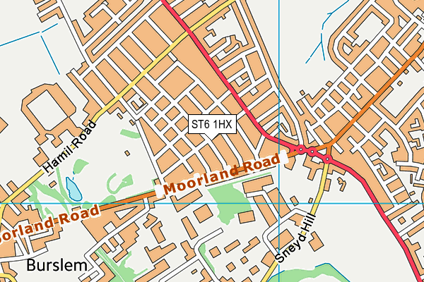 ST6 1HX map - OS VectorMap District (Ordnance Survey)