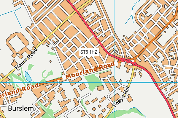 ST6 1HZ map - OS VectorMap District (Ordnance Survey)