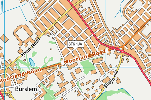 ST6 1JA map - OS VectorMap District (Ordnance Survey)