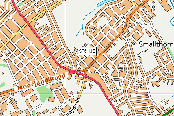 ST6 1JE map - OS VectorMap District (Ordnance Survey)
