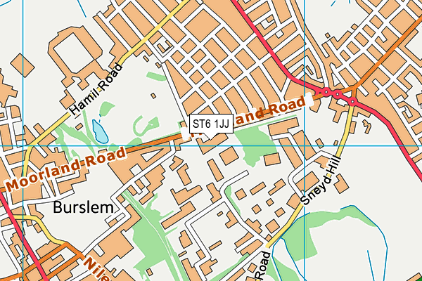 Stoke On Trent College (Burslem Campus) (Closed) map (ST6 1JJ) - OS VectorMap District (Ordnance Survey)