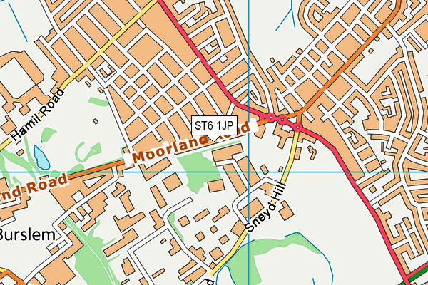 ST6 1JP map - OS VectorMap District (Ordnance Survey)