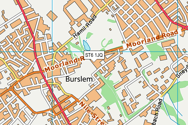 ST6 1JQ map - OS VectorMap District (Ordnance Survey)