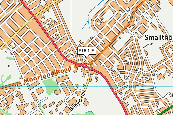 ST6 1JS map - OS VectorMap District (Ordnance Survey)