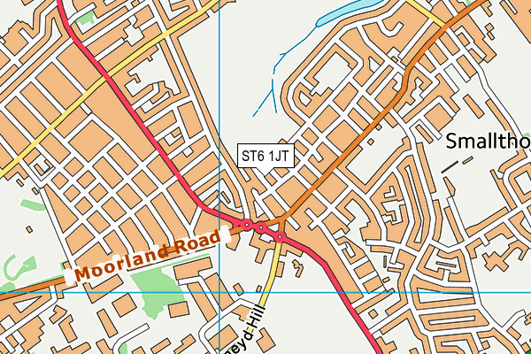 ST6 1JT map - OS VectorMap District (Ordnance Survey)