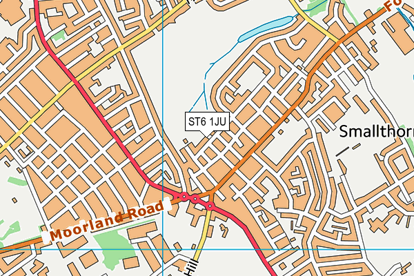 ST6 1JU map - OS VectorMap District (Ordnance Survey)