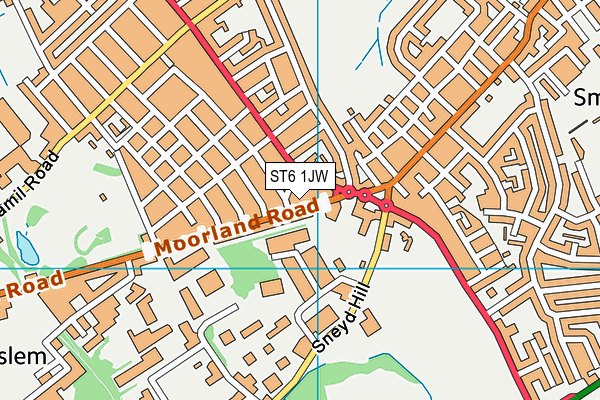 ST6 1JW map - OS VectorMap District (Ordnance Survey)