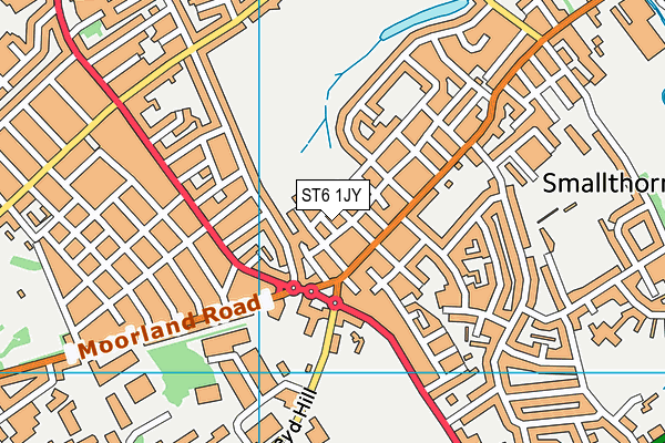ST6 1JY map - OS VectorMap District (Ordnance Survey)