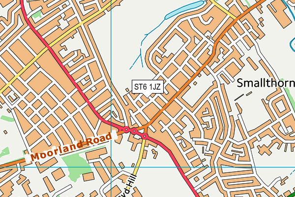 ST6 1JZ map - OS VectorMap District (Ordnance Survey)