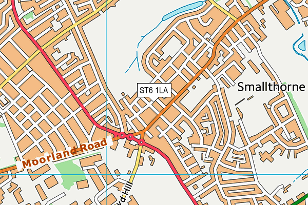 ST6 1LA map - OS VectorMap District (Ordnance Survey)