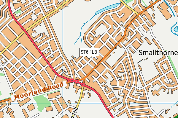 ST6 1LB map - OS VectorMap District (Ordnance Survey)