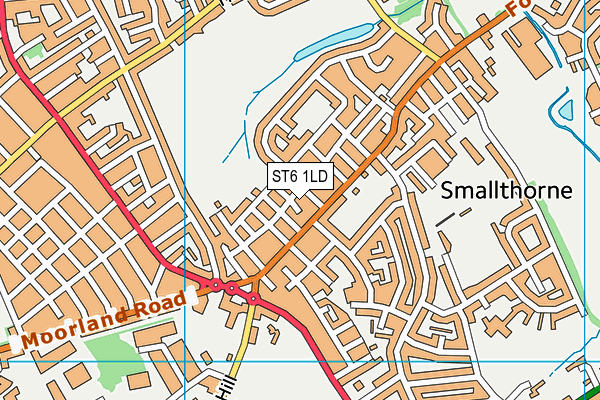 ST6 1LD map - OS VectorMap District (Ordnance Survey)