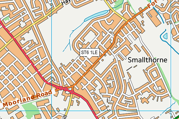 ST6 1LE map - OS VectorMap District (Ordnance Survey)