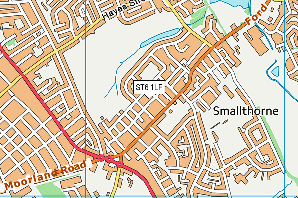 ST6 1LF map - OS VectorMap District (Ordnance Survey)