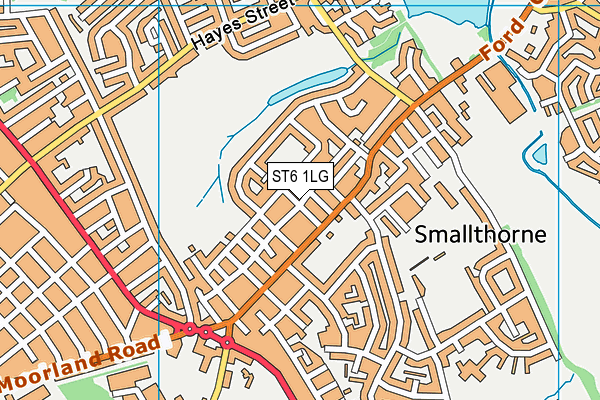 ST6 1LG map - OS VectorMap District (Ordnance Survey)