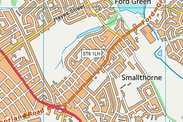 ST6 1LH map - OS VectorMap District (Ordnance Survey)