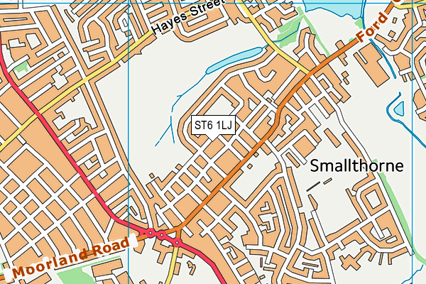 ST6 1LJ map - OS VectorMap District (Ordnance Survey)